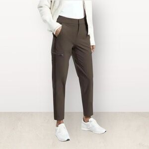 Athleta Wander Hybrid Pant - Walnut Brown - Ribbon Trim Ankle Pants - Women's 6
